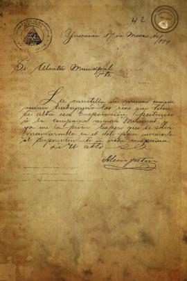 Solicitud para la devolución de una carretilla de mano de la minera Monserrat. 1899