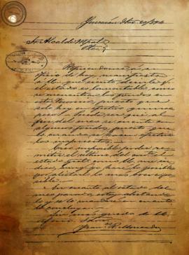 Carta sobre el estado lamentable de la tesorería de la municipalidad 1894