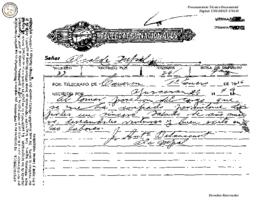 Telegrama enviado de Curaren 1936