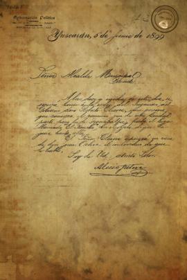 Carta sobre que se ponga un guía a un ingeniero del camino de Yuscarán a Tegucigalpa. 1899