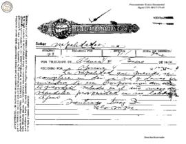 Telegrama enviado de Alauca 1936