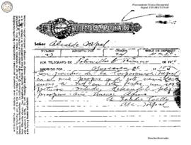 Telegrama enviado de Potrerillos 1936