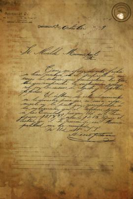 Carta sobre los gastos de Instrucción primaria y subvención del gobierno. 1899