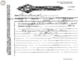 Telegrama enviado de San Antonio de Flores 1928