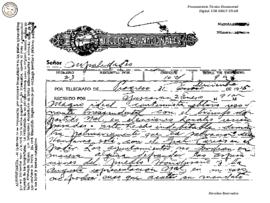 Telegrama enviado de El Progreso 1935
