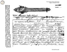 Telegrama enviado de Liure 1935