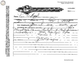 Telegrama enviado de Morocelí 1928