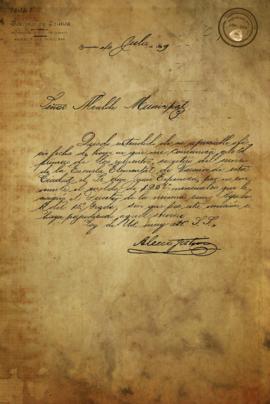 Sobre el recibimiento de carta en la que se informa la renuncia de un maestro de la escuela de varones. 1899