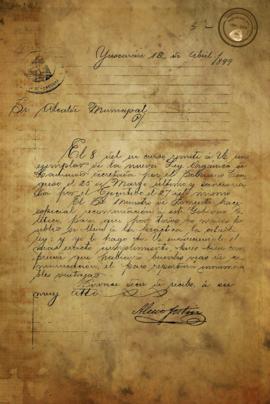 Carta sobre la aplicación de la Ley de caminos. 1899
