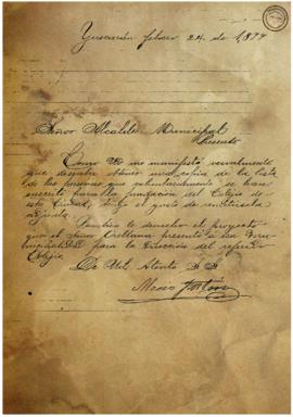 Sobre el envío de una lista de las personas que se han suscrito para fundar el Colegio. 1899