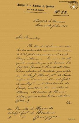 Informe de Contratas del Ministro Gutiérrez al Ministro de Hacienda en Honduras 1861