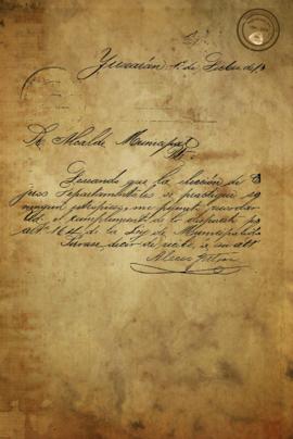 Carta sobre la elección de consejeros departamentales. 1899