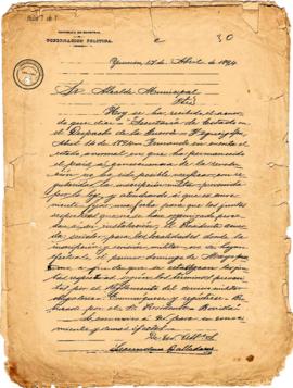 Carta de acuerdo sobre inscripciones militares 1894