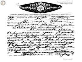 Telegrama enviado de Güinope 1907